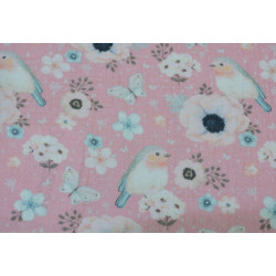 Double Gauze Musselin Rotkehlchen rosa